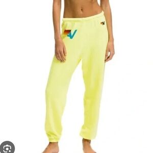 Aviator Nation Neon Yellow Track Pants